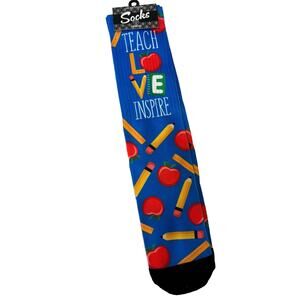 School Teacher Crew Socks - SHOE SIZE‎ (5-10 Men) (7-12 women) New